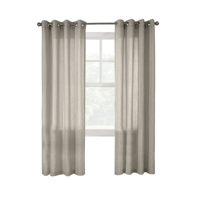 Limbourg Semi Sheer Linen Blend Curtain Panel by Habitat