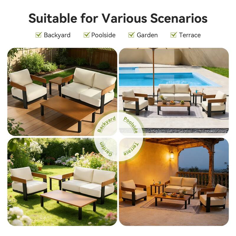 5 - Piece Outdoor Seating Group With Cushions