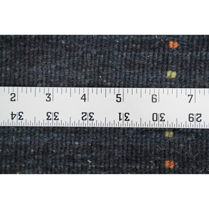 Hand Knotted Oriental 100% Wool Carpet Tribal Animal Pictorial Navy Blue & Blues Gabbeh Area Rug - 8' 0'' X 6' 0''