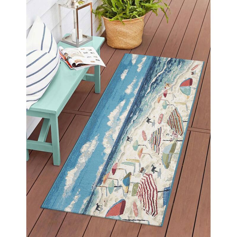 Liora Manne Esencia Dog Beach Indoor/Outdoor Mat - 1'11" x 4'11"
