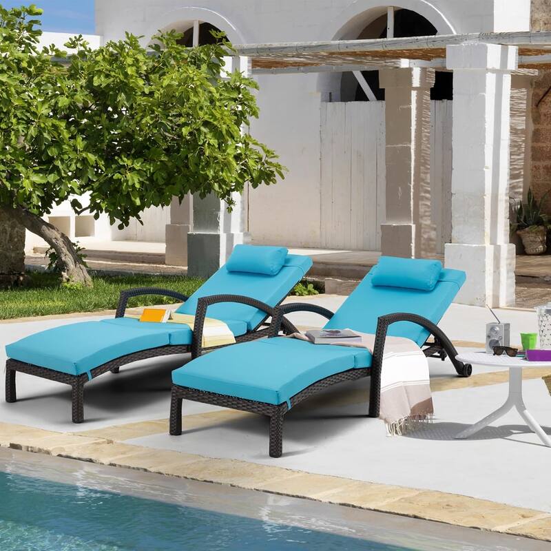 EROMMY Outdoor Patio Lounge Chair, Adjustable Recliner Outdoor Lounge Chairs, Multiple Colors Available