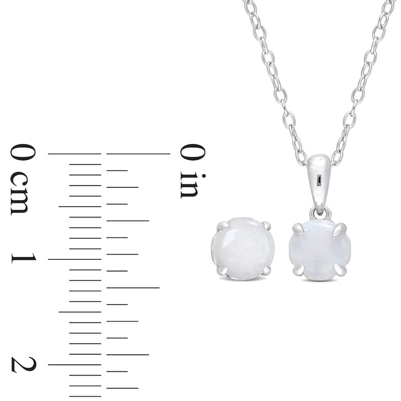 Miadora 1 4/5ct TGW Opal 2-Piece Set of Necklace and Earrings Sterling Silver