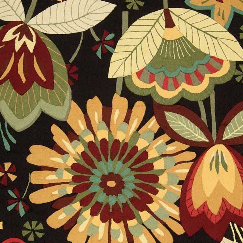 Floral Traditional Stain Resistant Low Pile Area Rug - 126' X '96' X '0.25