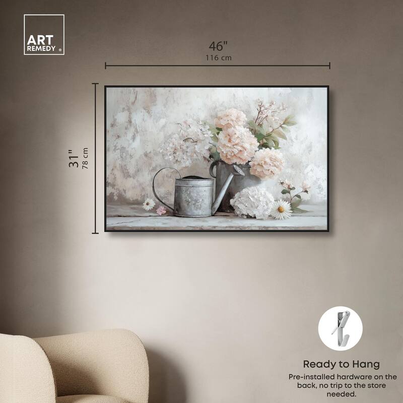 Can and White Blooms Canvas by Art Remedy