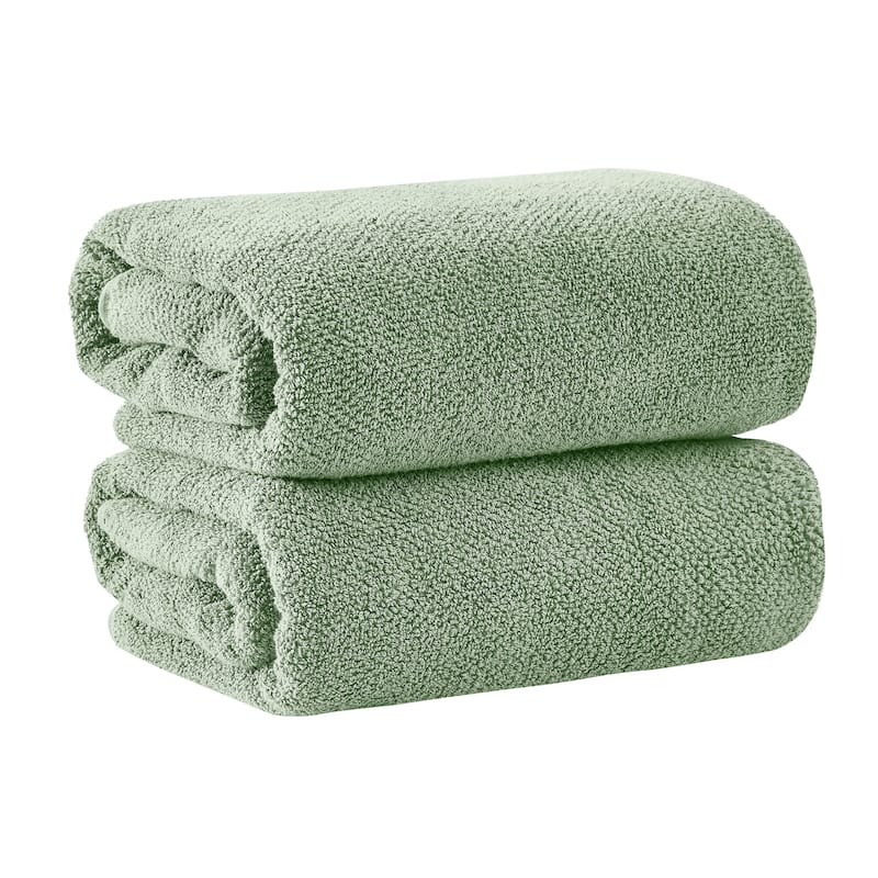 100% Cotton Acacia Collection Ultra Absorbant Popcorn Bath Towels - Bath Sheet (Pack of 2) - Eucalyptus