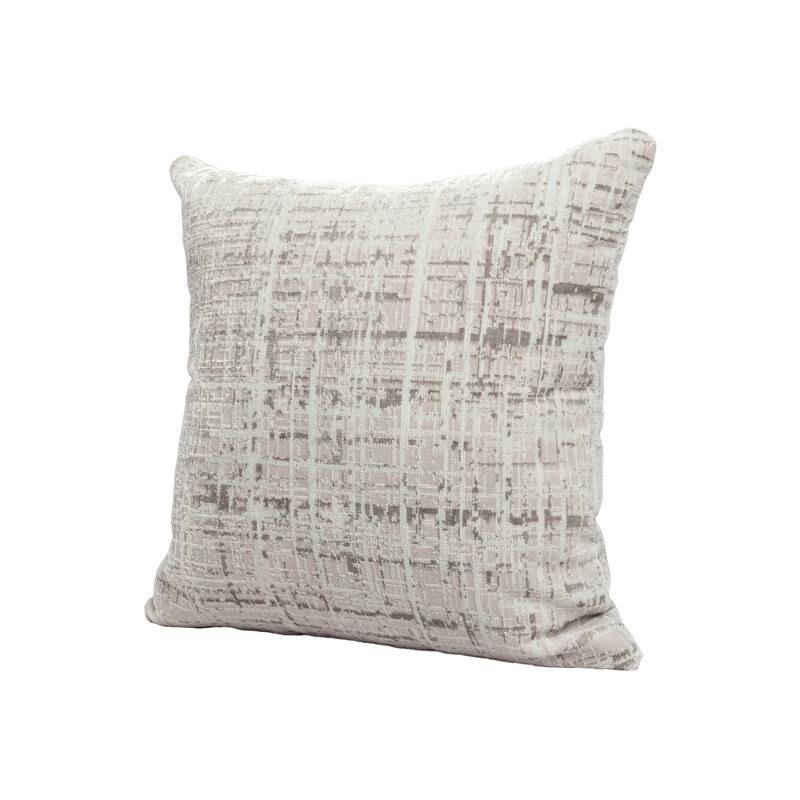 Sevita Gray/ Beige Modern Abstract Acrylic Blend Throw Pillow