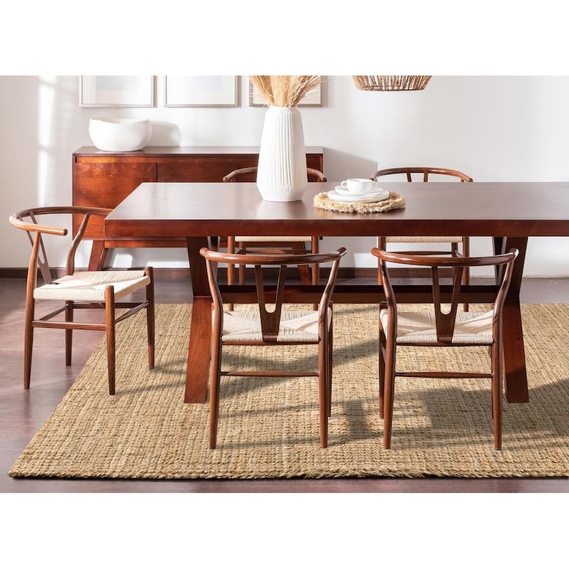 Delara Premium Handwoven Natural Fiber Area Rug Boucle 100% Jute excellent choice in high-traffic areas such as Living rooms