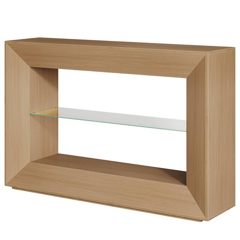 55-Inch Farmhouse Console Table 3-Tier Sofa Table for Entryway