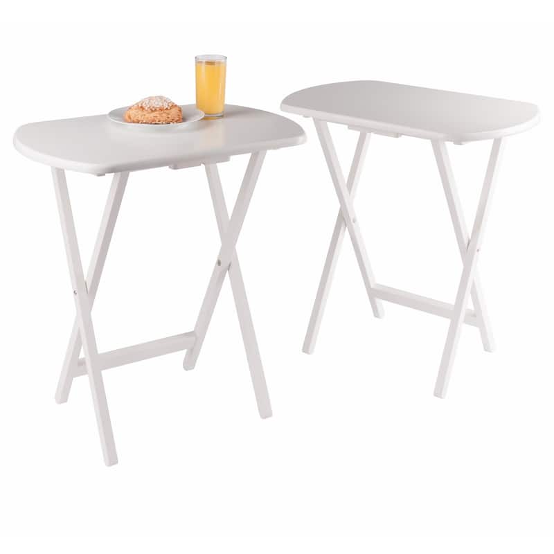 2pc Oversized Rectangular Snack Tables - 25.5" - White