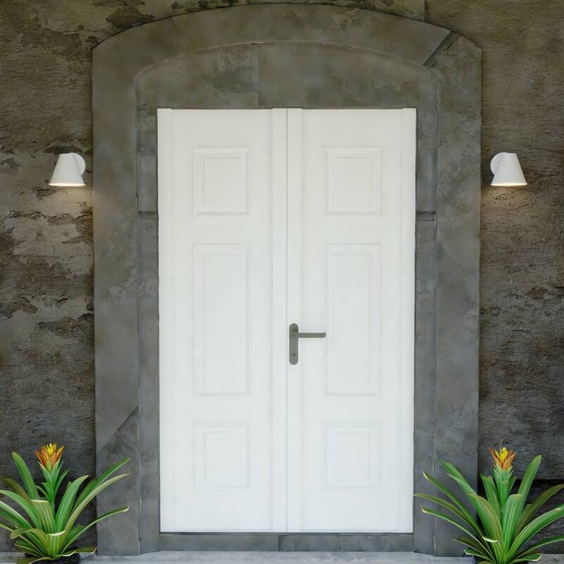 Smith 1-Light Modern Contemporary Indoor-Outdoor Wall Sconce with Metal Cone Shade, Dark Sky Compliant