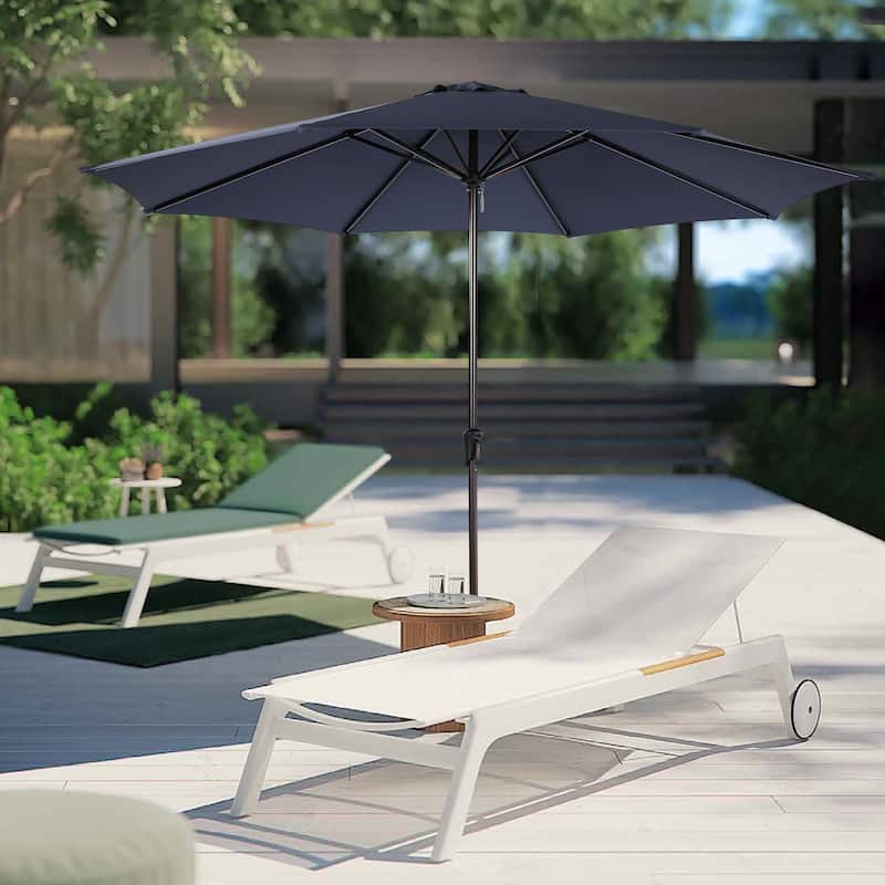 11ft Patio Market Umbrella with Crank - Dark Blue