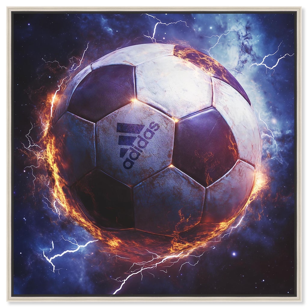 Electrify Soccer Ball Canvas by Art Remedy