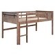preview thumbnail 8 of 6, Natural Full Size Solid Pine Wood Loft Bed with Hanging Clothes Racks, Guardrail