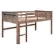 preview thumbnail 8 of 6, Natural Full Size Solid Pine Wood Loft Bed with Hanging Clothes Racks and Full-Length Guardrail