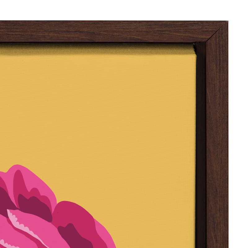 Kate and Laurel Sylvie Bright Peony Framed Canvas by Maria Filar