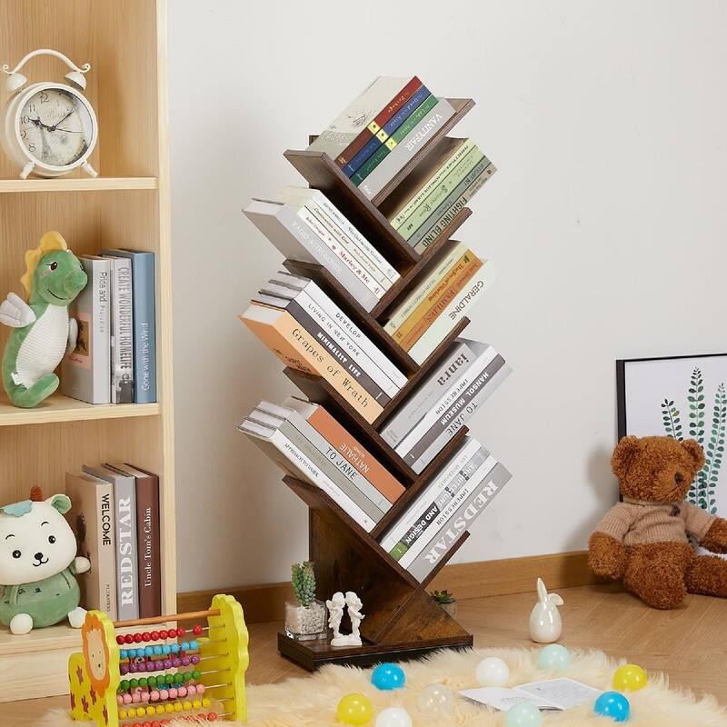 9 Tier Tree Bookshelf - 11.8"D x 7.4"W x 38.4"H
