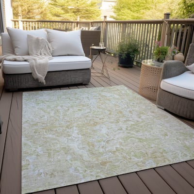 Machine Washable Indoor/ Outdoor Chantille Abstract Modern Rug