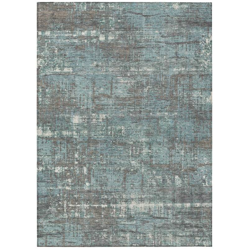 HomeRoots Geometric Transitional Rectangle Outdoor Rug