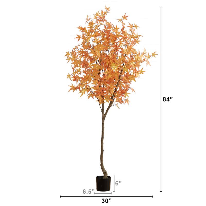 7' Autumn Maple Artificial Fall Tree Bed Bath & Beyond 38166613