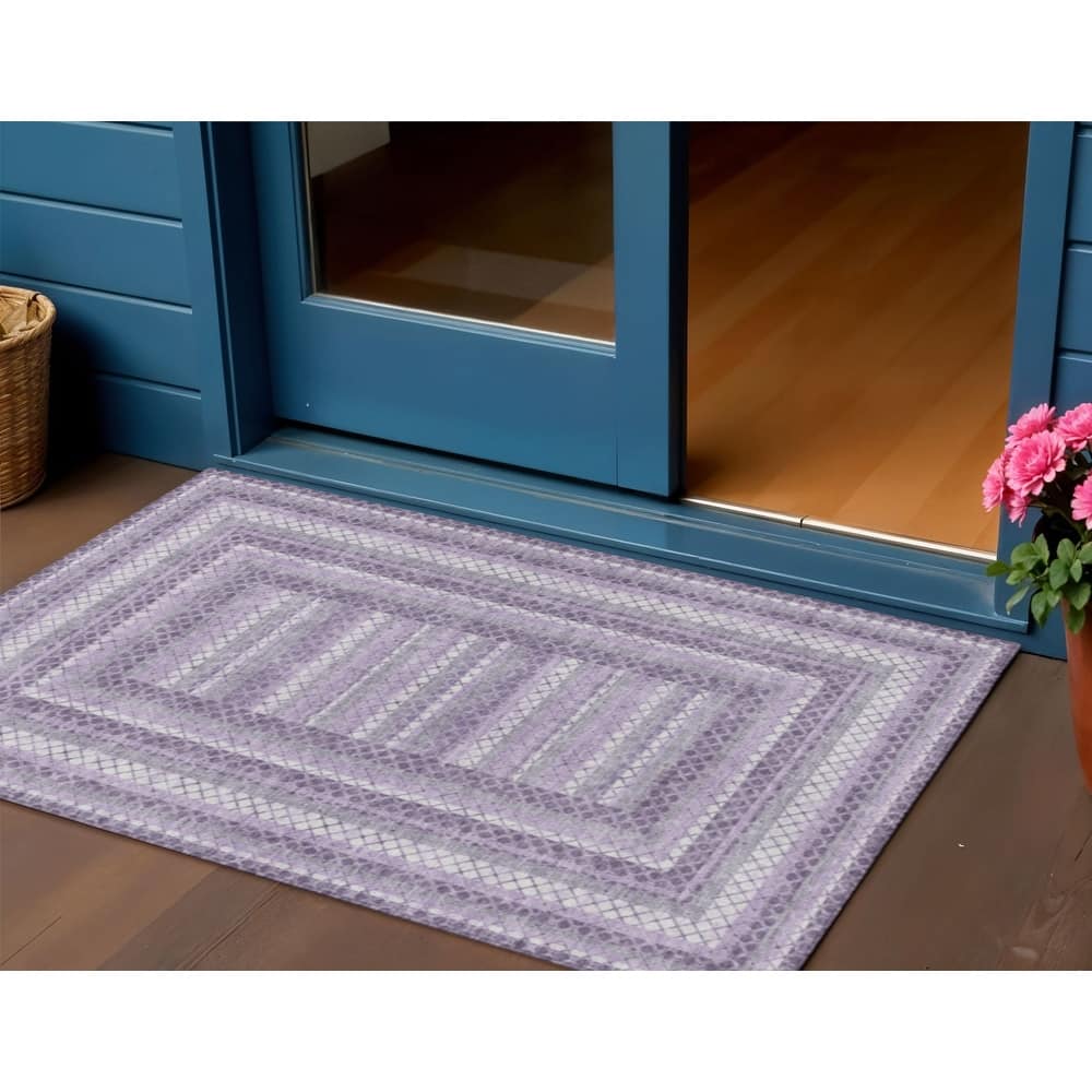 HomeRoots Geometric Transitional Rectangle Outdoor Rug