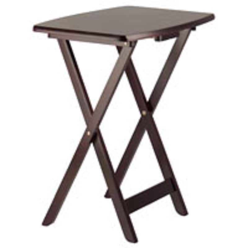 Set of 5 Dark Brown Folding Snack Table 25.50"