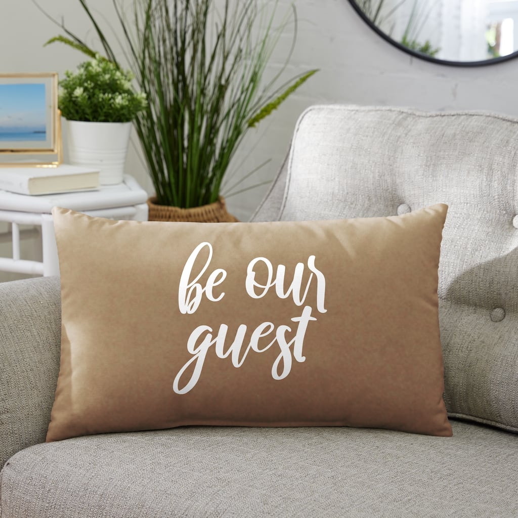 Indoor Single Embroidered Pillow - "Be Our Guest"