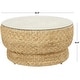 preview thumbnail 17 of 15, Rattan and Seagrass Handmade Woven Tapered Coffee Table or Accent Table with Glass Top - Brown - Roche River Decor - 20"W, 24"H