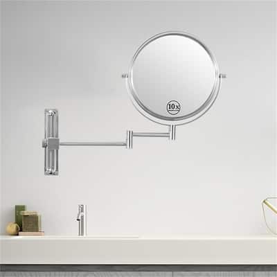Height Adjustable 8 Inch 1x/10x Magnifying Double Sided Vanity Mirror