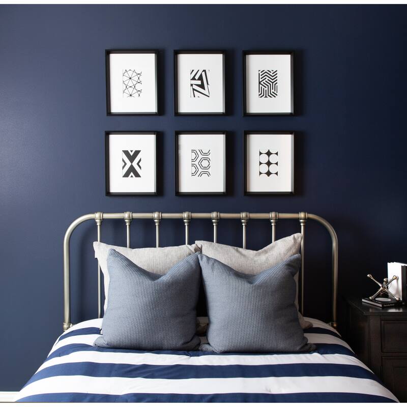 Kate and Laurel Calter 6 Piece Framed Black and White Print Art Set