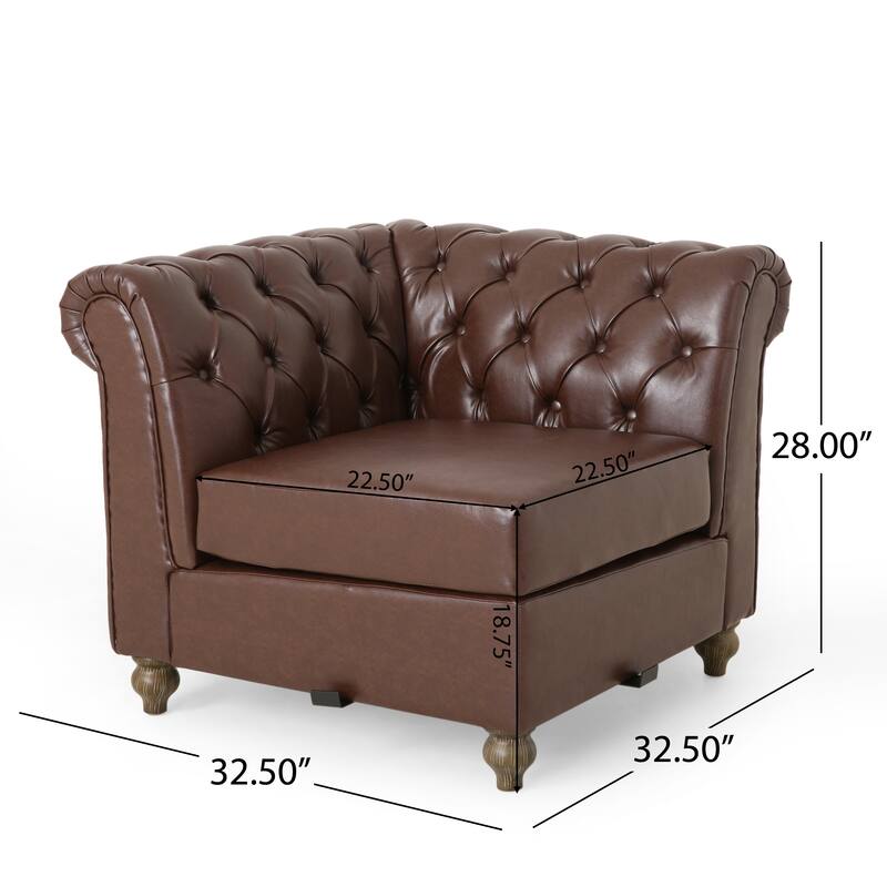 Castalia Chesterfield Tufted 7-seat Sectional Sofa by Christopher Knight Home - 114.00" L x 70.00" W x 31.50" H