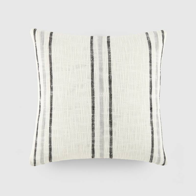 Yarn-Dyed Cotton Decor Throw Pillow in Framed Stripe