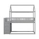 preview thumbnail 16 of 14, Twin Bunk Bed with House Roof, Drawers, Storage Drawers, Shelves