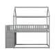 preview thumbnail 9 of 17, Twin/Twin House Bunk Bed with Storage Shelves and Drawers