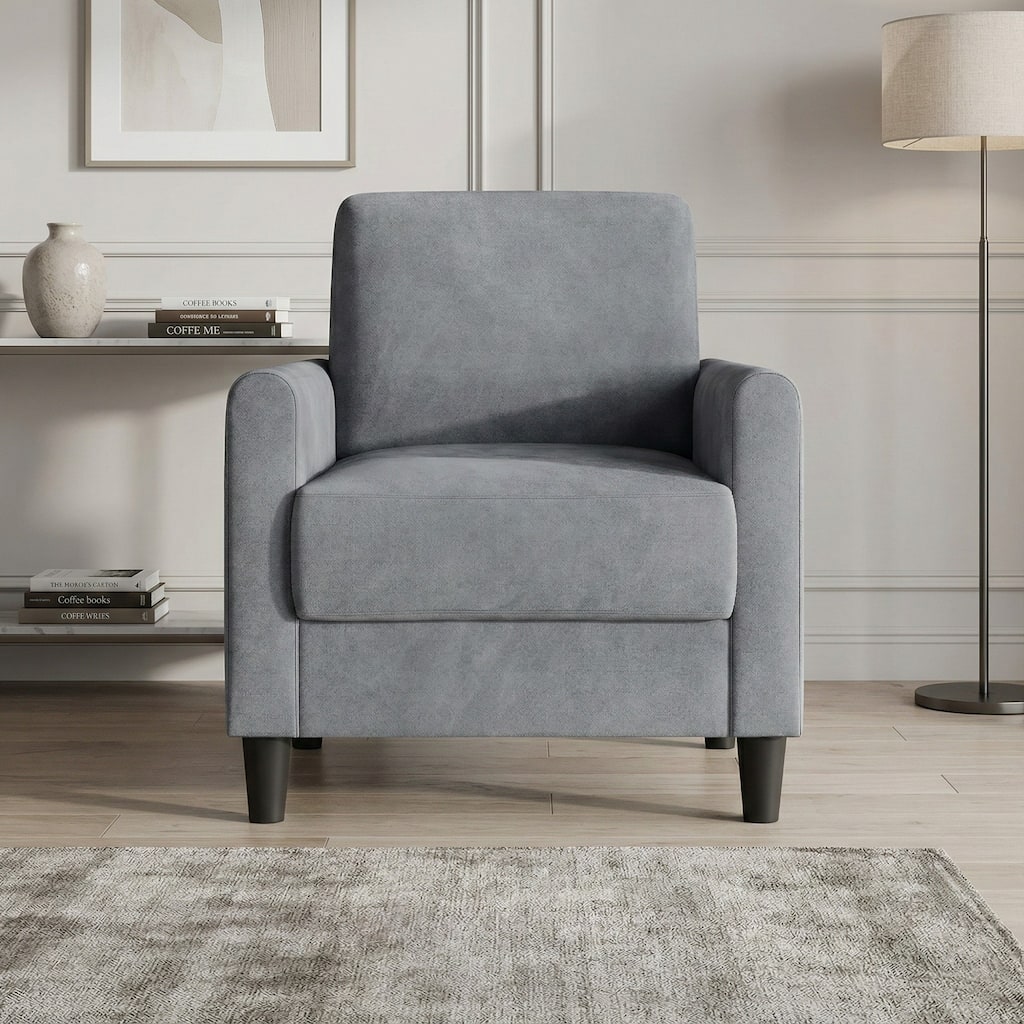 Clayfell Goliad Velvet Armchair with Pocket Spring, Soft Cushions, Clean Lines Design