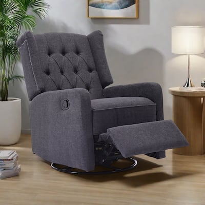 Swivel Recliner Rocking Lounge Chair with Footrest, Glider Motion, and Ergonomic Design