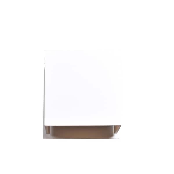 slide 2 of 5, Access Lighting Square - LED Four Inch Outdoor Wall Sconce - White White