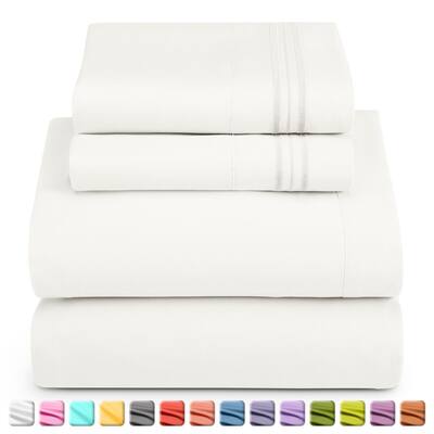 3 Pcs Ultra Soft Deep Pocket Bed Sheet Set in Twin Size