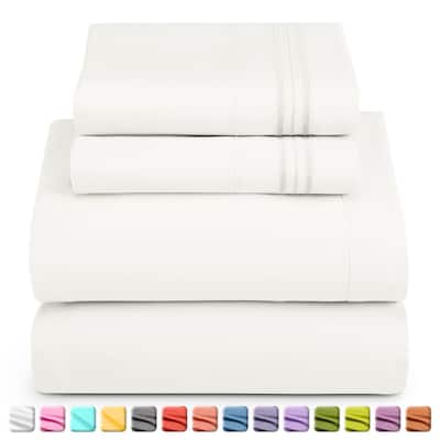 4 Pcs Ultra Soft Deep Pocket Bed Sheet Set in California King Size