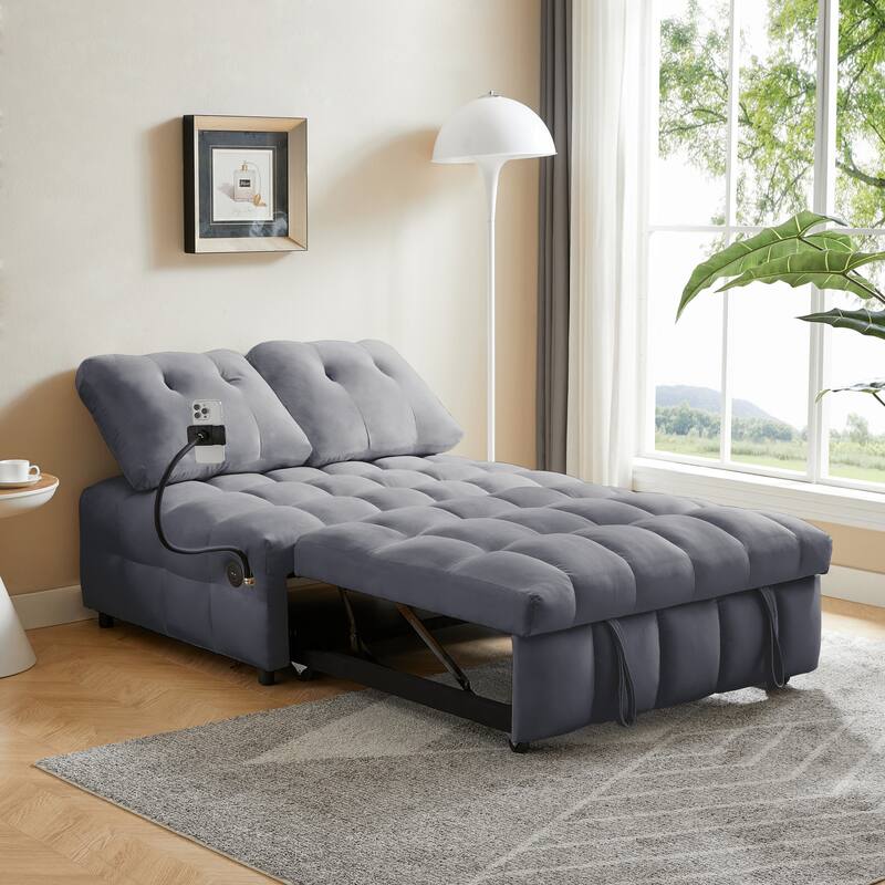 Velvet Pull-out Sofa Bed