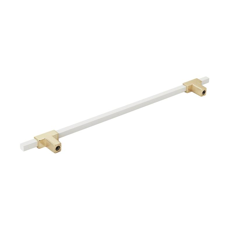 Urbanite 10-1/16 in (256 mm) Center-to-Center Brushed Gold/White Cabinet Pull - 10.0625