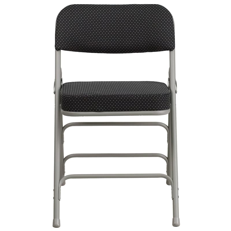 2 Pack Curved Triple Braced & Hinged Fabric Upholstered Metal Folding Chair