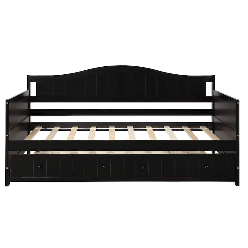 Twin Wooden Daybed with Trundle Bed