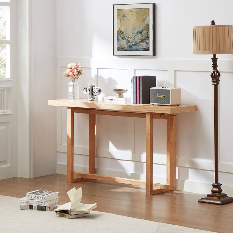 Modern Rectangular Console Table Entryway Table for Hallway, Behind The Couch, Living Room, Foyer - Natural