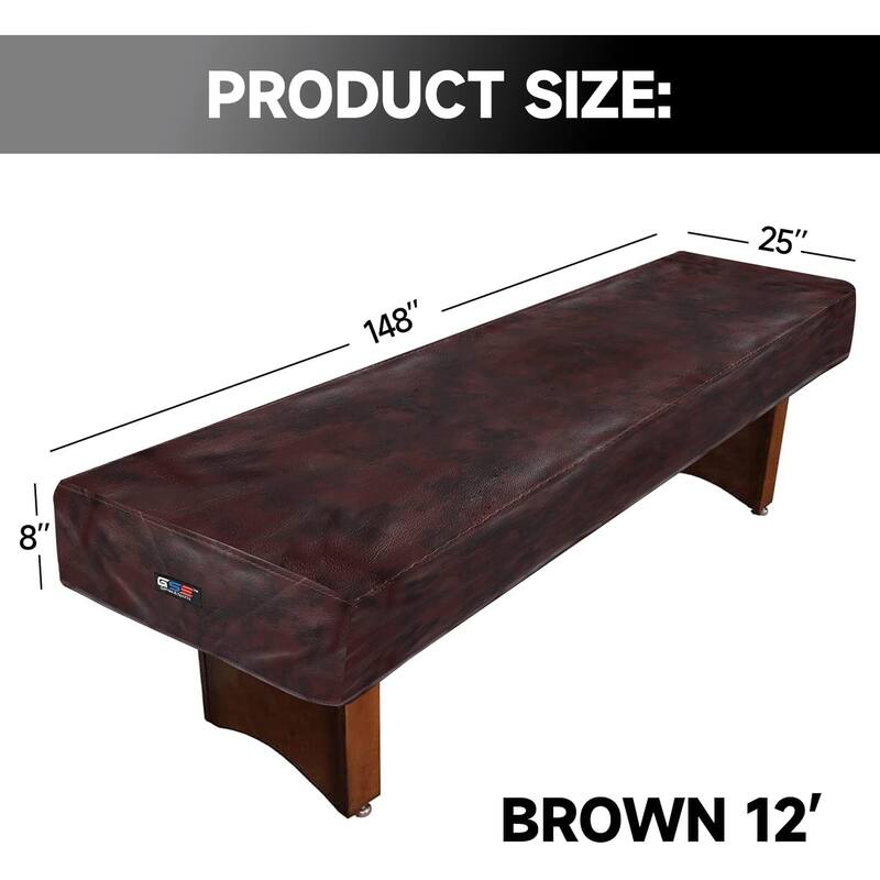 GSE™ 12ft Heavy-Duty PU Leatherette Shuffleboard Table Cover for 12-foot Shuffleboard Table