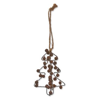 Brown Iron Bell Tree Ornament 10 in H x 3.2 in Dia for Christmas Decor - Dust Clean Design
