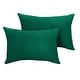 preview thumbnail 2 of 10, Sunbrella Canvas Forest Green Indoor/Outdoor Knife Edge Pillow (Set of 2)