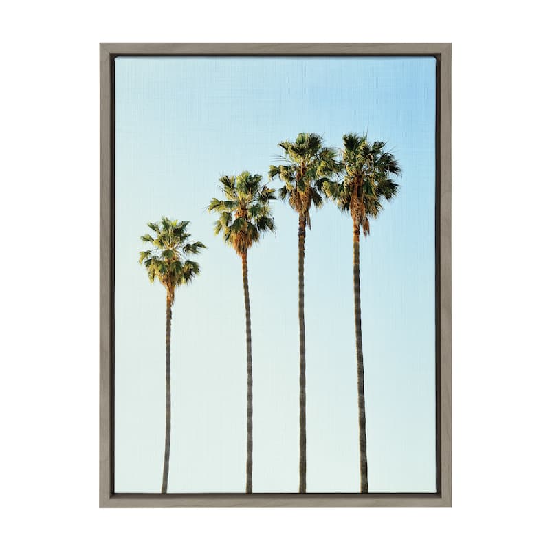Kate and Laurel Sylvie Palm Trees Framed Canvas by Simon Te Tai