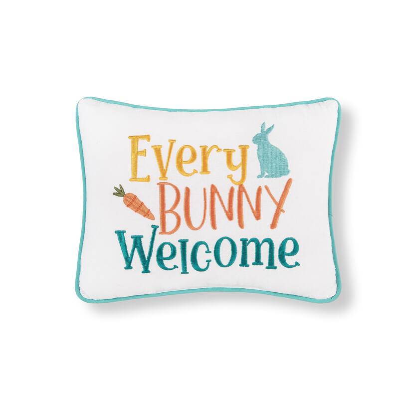 9" x 12" Every Bunny Welcome Embroidered Throw Pillow