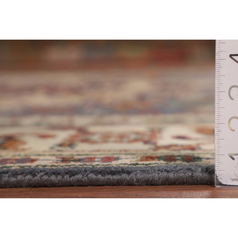 Geometric Heriz Serapi Oriental Area Rug Hand-Knotted Wool Carpet - 7'11" X 9'10"