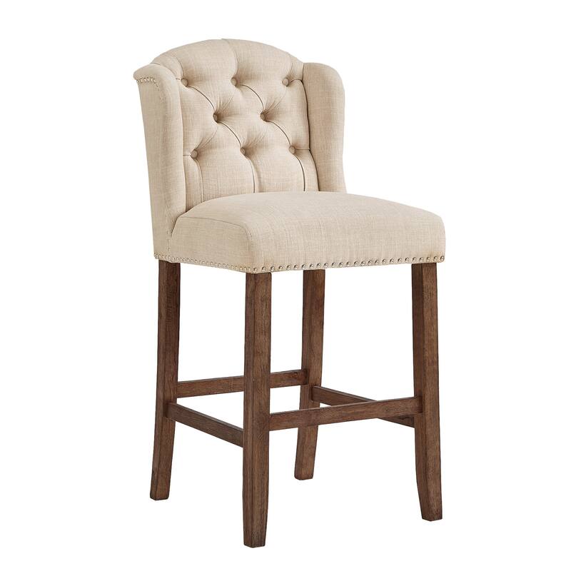 Lakin Tufted Linen Upholstered Stool (Set of 2) by iNSPIRE Q Artisan